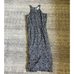 Women’s Old Navy Tank Summer Black Dress Size L Floral Q6